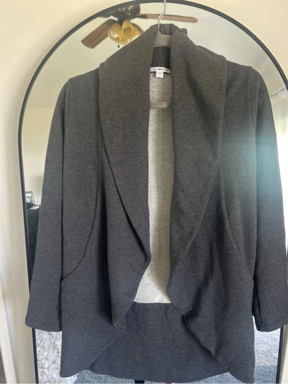 James Perse Dark Gray Open-Front Women's oversized soft jersey cardigan  size 1
